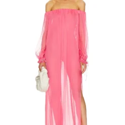 ROBE MAXI MANCHES LONGUES MILANI Pink -Promos Charmenta Boutique ABER WD28 V2
