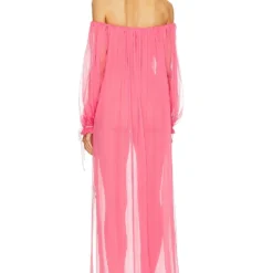 ROBE MAXI MANCHES LONGUES MILANI Pink -Promos Charmenta Boutique ABER WD28 V4
