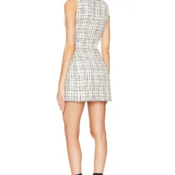 Alice + Olivia ROBE JORDY DOUBLE BREASTED TUXEDO Ecru & Black -Promos Charmenta Boutique ALI WD1002 V3