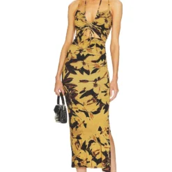 AllSaints ROBE AMAYA ALESSANDRA Black & Gold