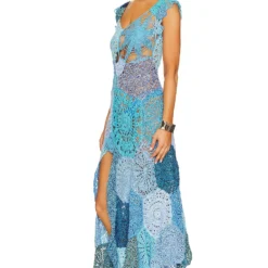 ROBE MAXI MERMAID Blue Motif -Promos Charmenta Boutique APIN WD16 V3