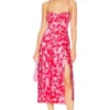 ROBE GALA Red & Pink Floral