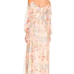 BCBGMAXAZRIA ROBE MAXI CHIFFON Iridescent Floral Bouquet -Promos Charmenta Boutique BCB WD867 V3