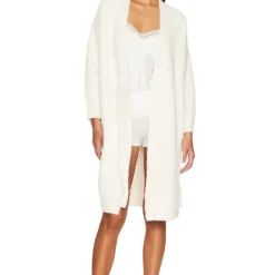 PEIGNOIR COZYCHIC SIDE TIE ROBE Cream