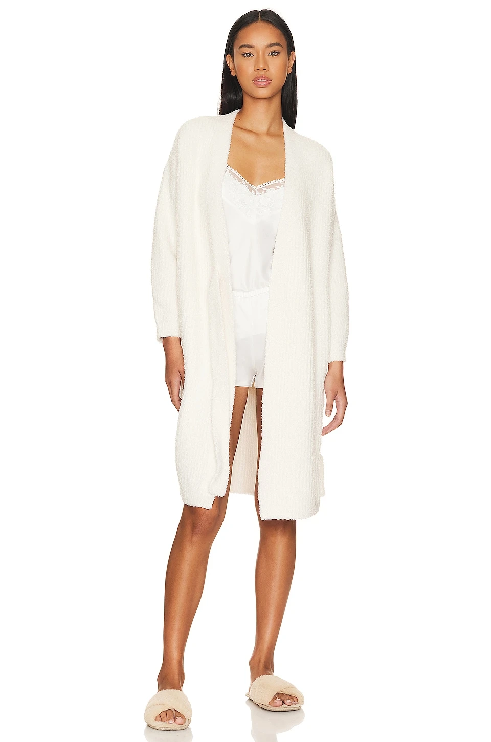PEIGNOIR COZYCHIC SIDE TIE ROBE Cream 3 PEIGNOIR COZYCHIC SIDE TIE ROBE Cream