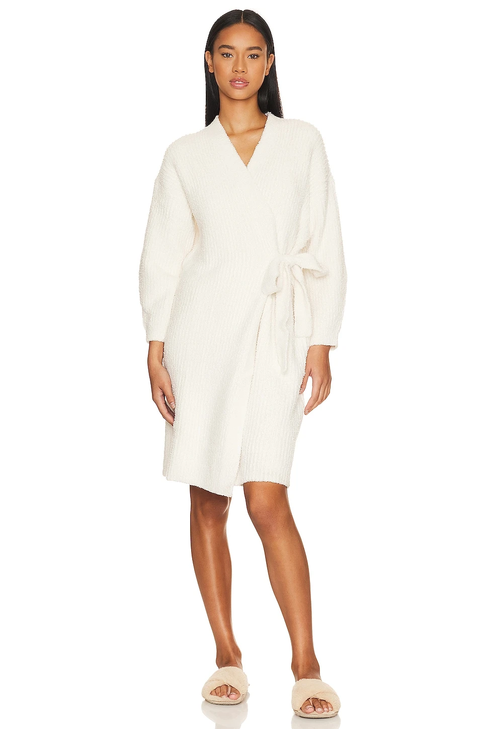 PEIGNOIR COZYCHIC SIDE TIE ROBE Cream 4 PEIGNOIR COZYCHIC SIDE TIE ROBE Cream – Image 2