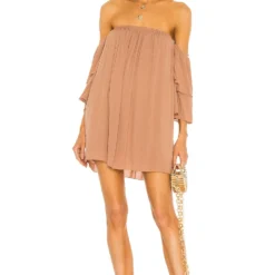 Camila Coelho ROBE COURTE DULCE Taupe