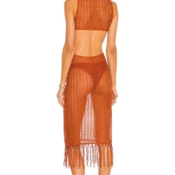 Camila Coelho ROBE MI-LONGUE LANDRY Rust -Promos Charmenta Boutique COEL WD139 V3