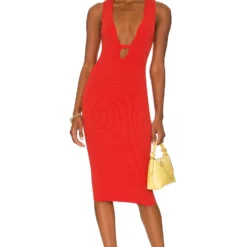 Camila Coelho ROBE MI-LONGUE CYNTHIA Orange