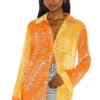 Camila Coelho ROBE CHEMISE BRYNN Yellow & Orange -Promos Charmenta Boutique COEL WS129 V1