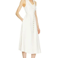 Cult Gaia ROBE BELLA Off White + Ecru Stitching -Promos Charmenta Boutique CULG WD200 V3