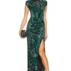 DIANE VON FURSTENBERG ROBE APOLLO Zebra Bark Large Dvf Emerald