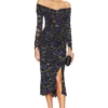 DIANE VON FURSTENBERG ROBE GANESA Velvet Leopard Sapp Blue