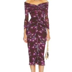 DIANE VON FURSTENBERG ROBE CLEMENTINE Paris Floral & Red Purple