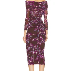 DIANE VON FURSTENBERG ROBE CLEMENTINE Paris Floral & Red Purple -Promos Charmenta Boutique DVF WD488 V3