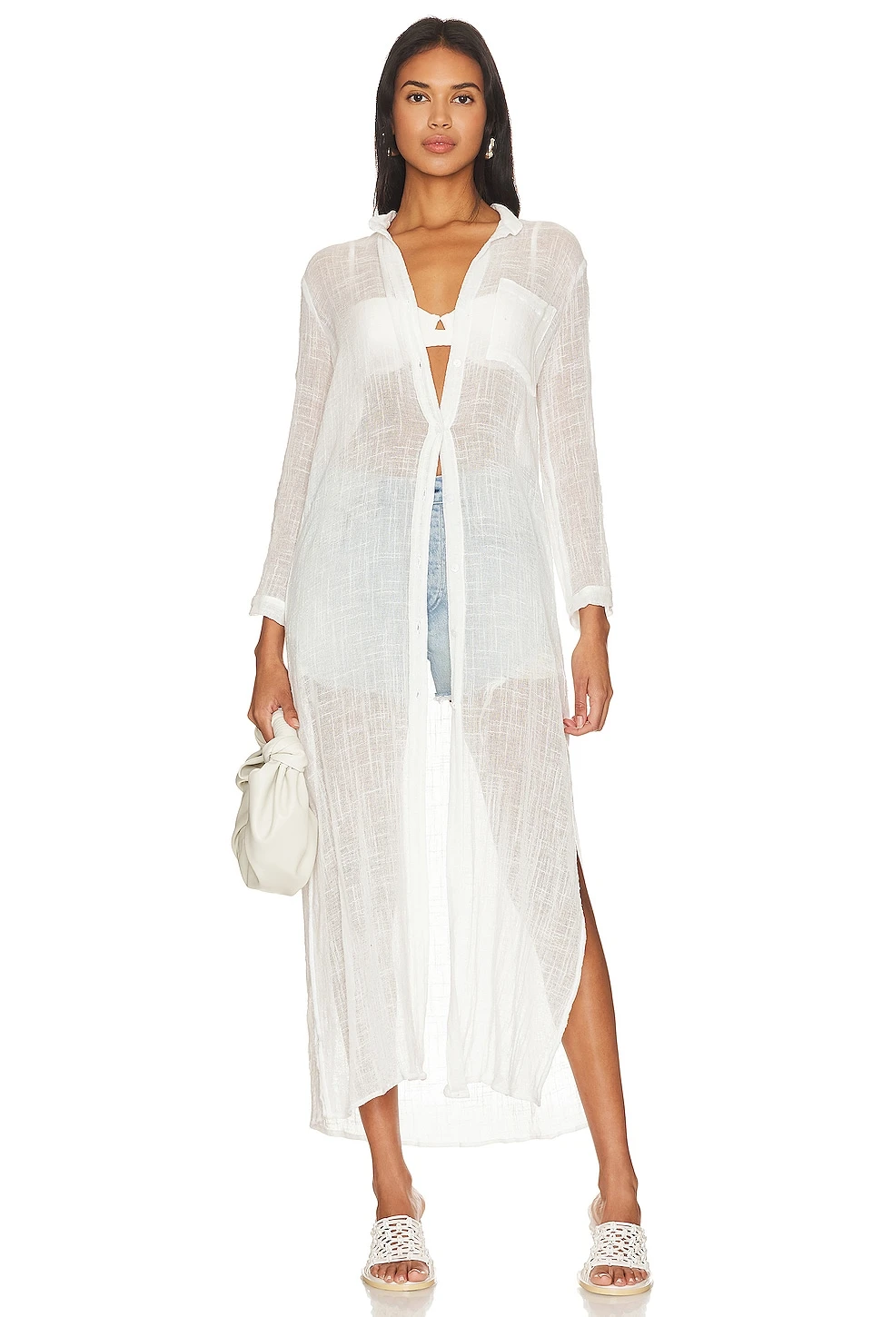 ROBE CHEMISE BRACELET SLEEVE Cloud 4 ROBE CHEMISE BRACELET SLEEVE Cloud – Image 2