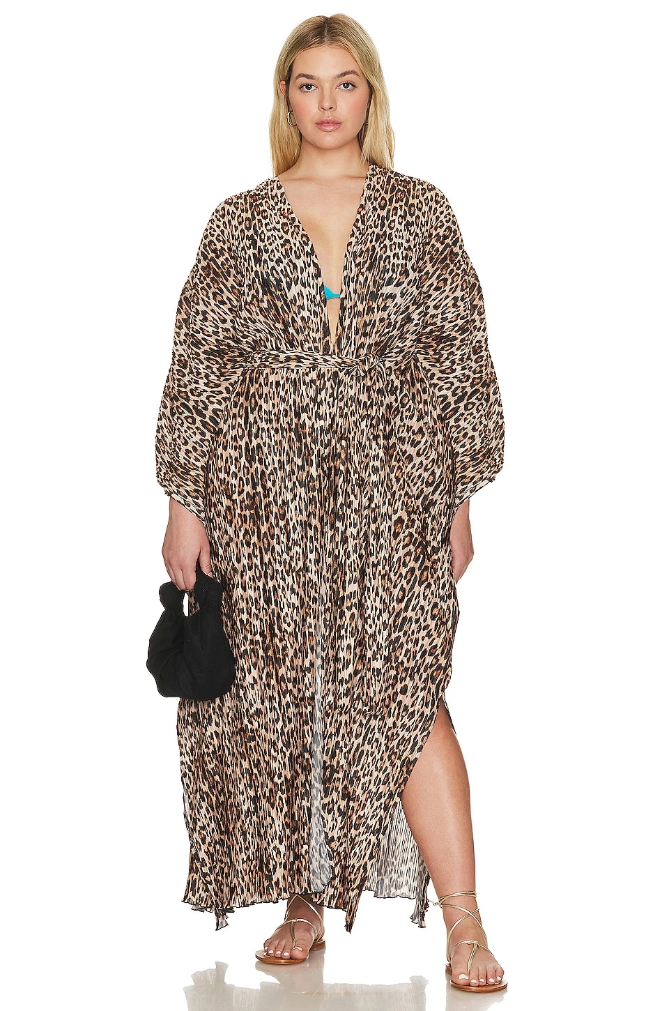 GOOD AMERICAN Always Fits Plisse Goddess Robe Good Leopard 6 GOOD AMERICAN Always Fits Plisse Goddess Robe Good Leopard – Image 4