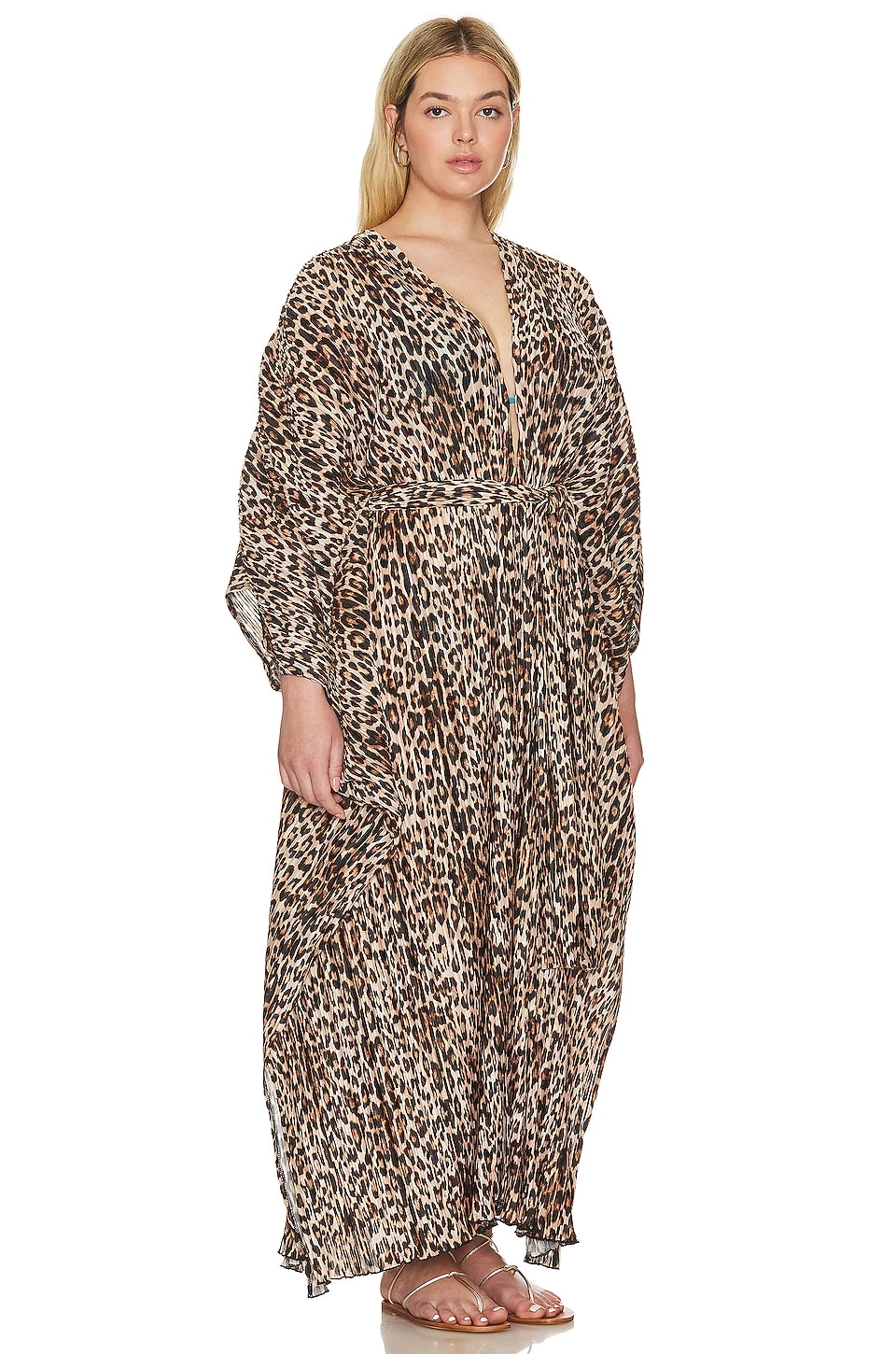 GOOD AMERICAN Always Fits Plisse Goddess Robe Good Leopard 8 GOOD AMERICAN Always Fits Plisse Goddess Robe Good Leopard – Image 6