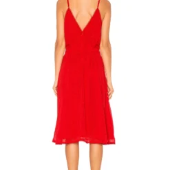 ROBE MIDI DROITE À BRETELLES INES Racing Red -Promos Charmenta Boutique HOOF WD145 V3