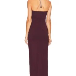 ROBE MAXI KHOURY Burgundy -Promos Charmenta Boutique HOOF WD912 V3