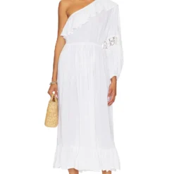 ROBE MI-LONGUE GRAY White