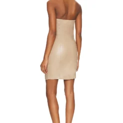 ROBE COURTE LUCA VEGAN LEATHER Taupe -Promos Charmenta Boutique LBLR WD24 V3