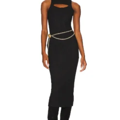 ROBE MI-LONGUE LIR RIB Black -Promos Charmenta Boutique LNA WD334 V4