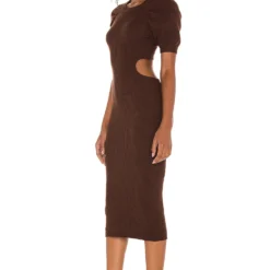 ROBE MI-LONGUE CLEMENTINE Chocolate Brown -Promos Charmenta Boutique LPAR WD547 V3