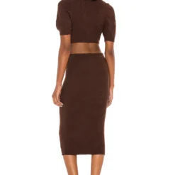 ROBE MI-LONGUE CLEMENTINE Chocolate Brown -Promos Charmenta Boutique LPAR WD547 V4