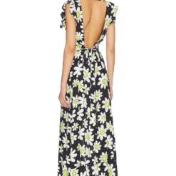 Maaji ROBE MI-LONGUE DAISY FORTUNATA Black -Promos Charmenta Boutique MAAJ WD102 V3