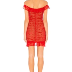 ROBE COURTE ÉPAULES DÉNUDÉES BANDIT Red -Promos Charmenta Boutique MALR WD367 V3