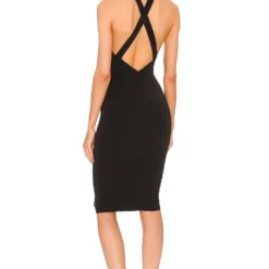 ROBE MI-LONGUE FAYE Black 7 ROBE MI-LONGUE FAYE Black -Promos Charmenta Boutique MELR WD609 V3