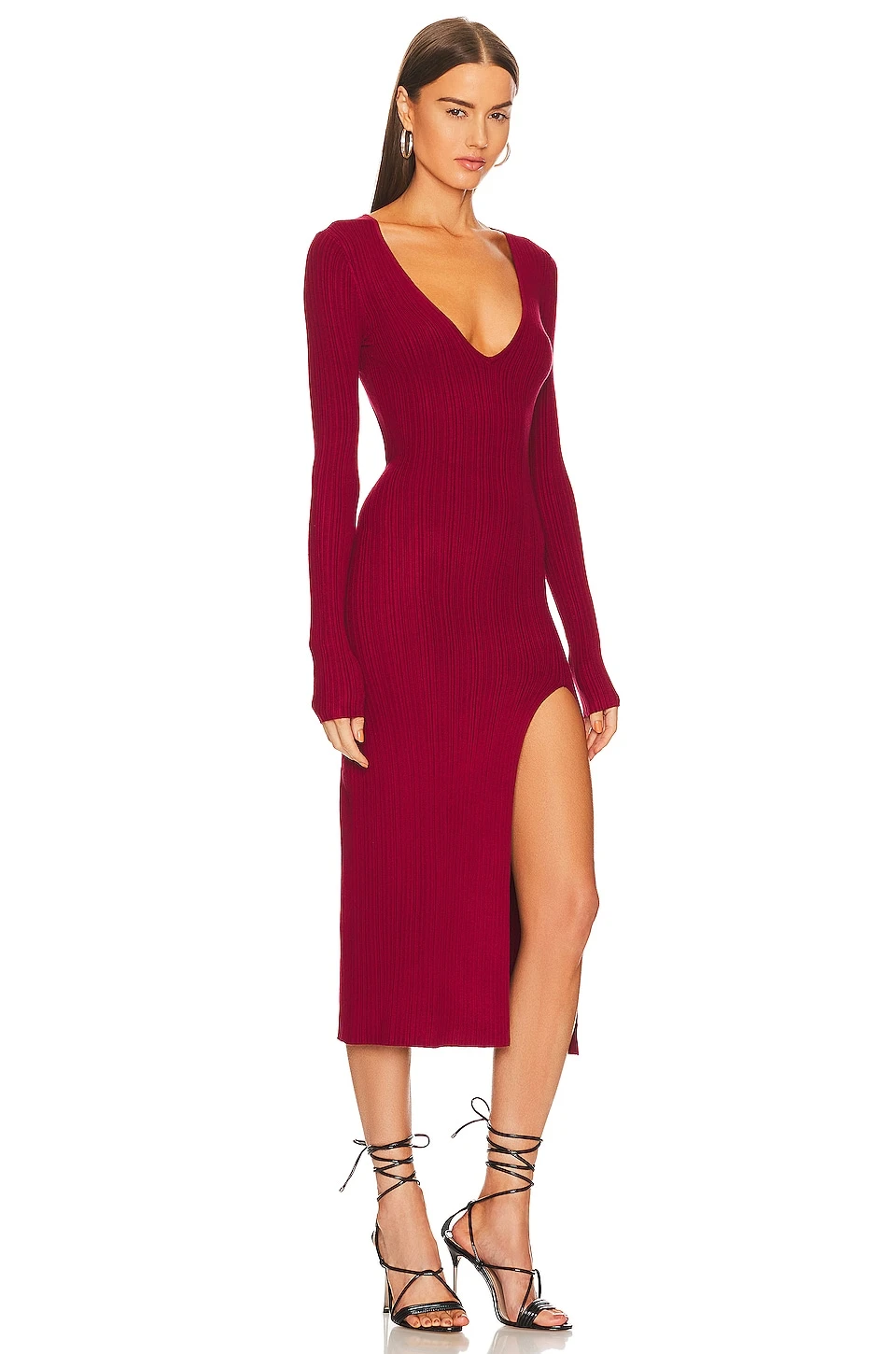 ROBE VARIEGATED RIB Red 4 ROBE VARIEGATED RIB Red â Image 2