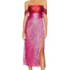 ROBE MI-LONGUE IZABELLA Salsa & Raspberry