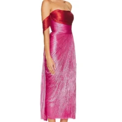 ROBE MI-LONGUE IZABELLA Salsa & Raspberry -Promos Charmenta Boutique MLUC WD14 V2
