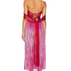 ROBE MI-LONGUE IZABELLA Salsa & Raspberry -Promos Charmenta Boutique MLUC WD14 V3