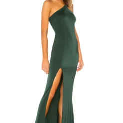 ROBE DE SOIRÉE ASYMÉTRIQUE EVAN Emerald -Promos Charmenta Boutique NBDR WD1279 V2