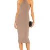 ROBE MI-LONGUE ANJU Deep Taupe -Promos Charmenta Boutique NBDR WD2432 V1