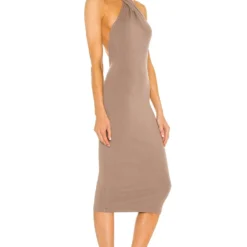 ROBE MI-LONGUE ANJU Deep Taupe -Promos Charmenta Boutique NBDR WD2432 V2