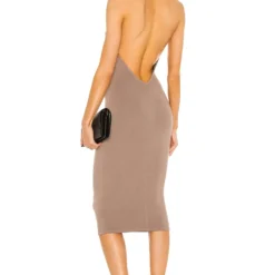 ROBE MI-LONGUE ANJU Deep Taupe -Promos Charmenta Boutique NBDR WD2432 V3