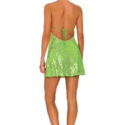 ROBE COURTE JESSENIA Neon Green -Promos Charmenta Boutique NBDR WD2685 V3