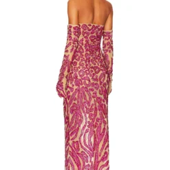 ROBE MI-LONGUE ALAYAH Hot Pink -Promos Charmenta Boutique NBDR WD2787 V3