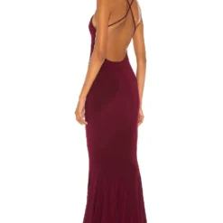 Norma Kamali ROBE DE SOIRÉE Plum -Promos Charmenta Boutique NKAM WD247 V3