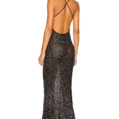 Norma Kamali ROBE DE SOIRÉE SPARKLE Black -Promos Charmenta Boutique NKAM WD329 V3