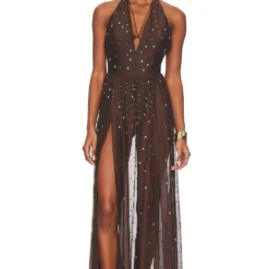 OSEREE ROBE GEM DEEP V Brown Multicolor