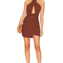 OW Collection ROBE COURTE CELINE Chocolate Brown