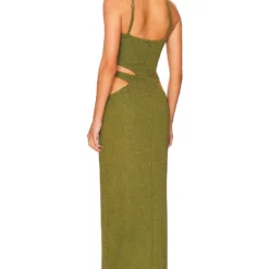 ROBE MAXI ASTERICK KNIT Olive -Promos Charmenta Boutique PBTO WD154 V3