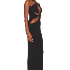 ROBE MAXI ASTERISK Black -Promos Charmenta Boutique PBTO WD161 V2