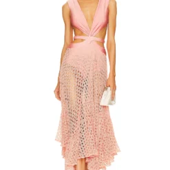 ROBE DE PLAGE MONSTERA Apricot -Promos Charmenta Boutique PBTO WD182 V4