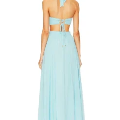 ROBE MAXI CUTOUT HALTERNECK Island Blue -Promos Charmenta Boutique PBTO WD184 V3